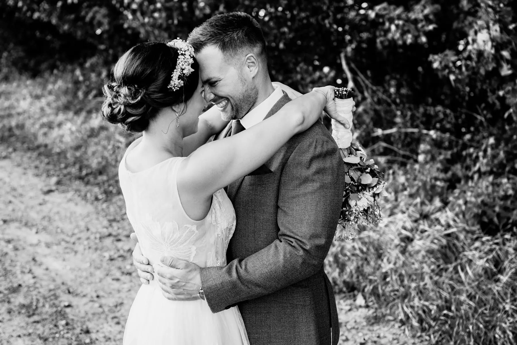 Hochzeit, Schwarz-Weiß-Aufnahme