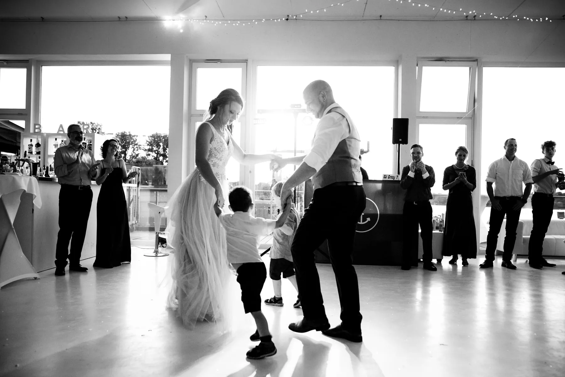 Hochzeit, Schwarz-Weiß-Portrait