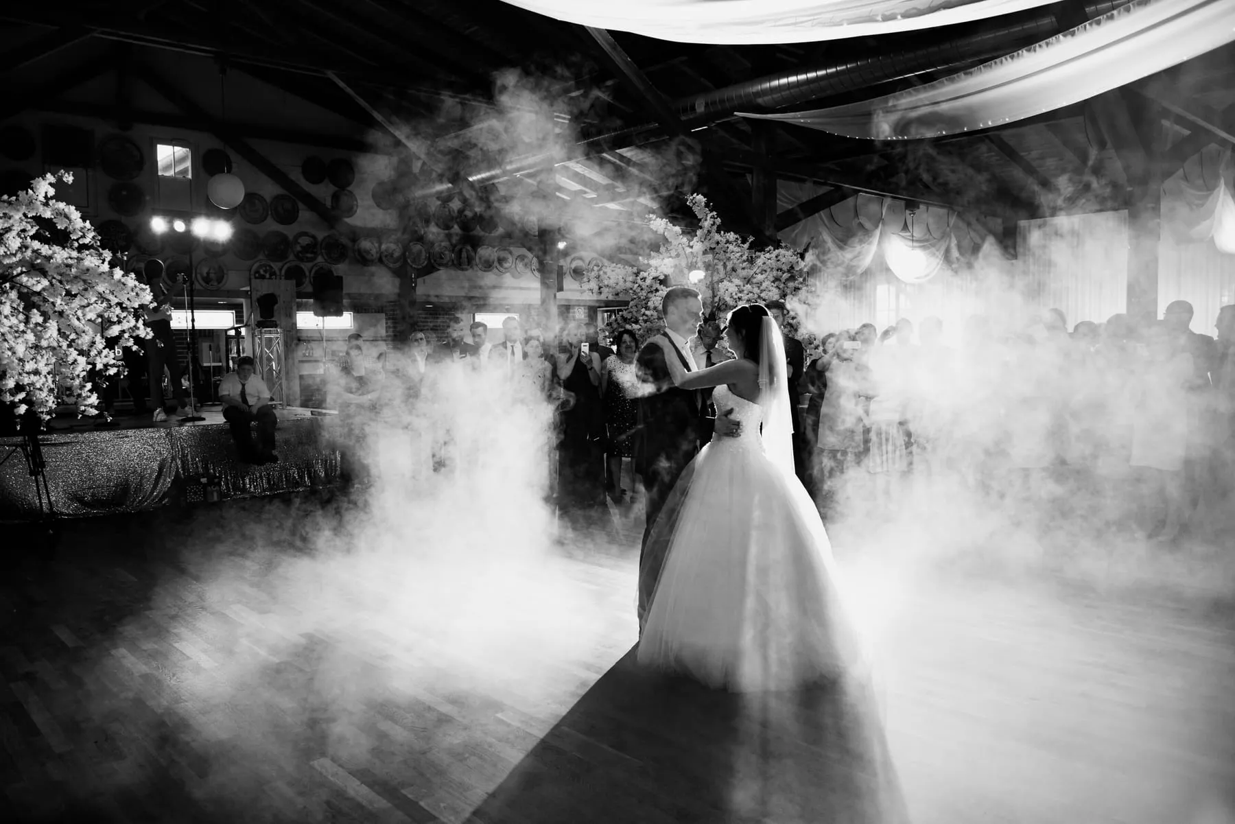 Hochzeit, Detail Schwarz-Weiß