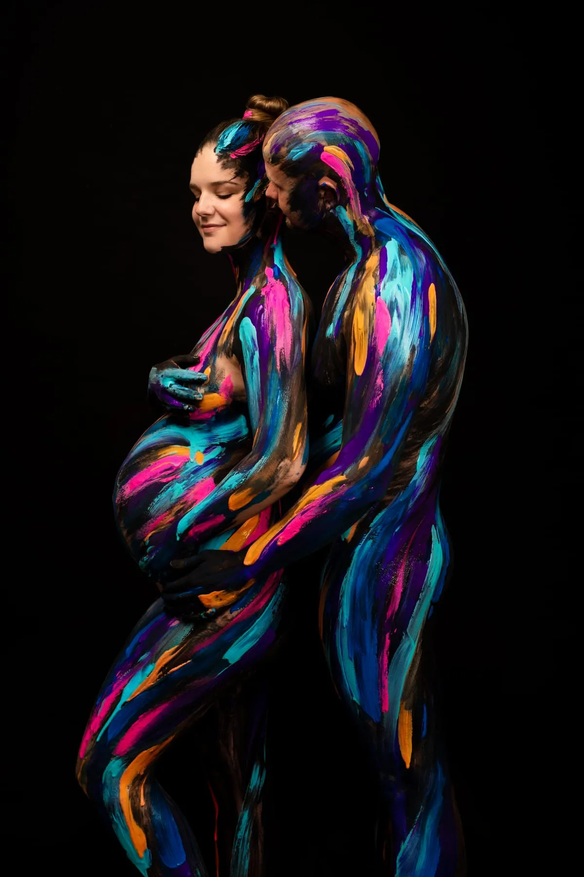 Schwangerschaft, künstlerisches Babybauch-Bodypainting
