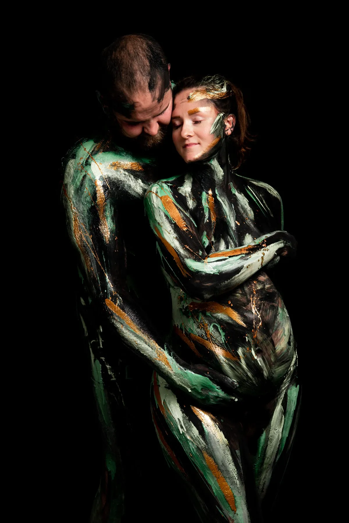 Schwangerschaft, Bodypainting-Komposition